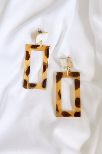 Sunshine Tienda Tortoise Block Earrings