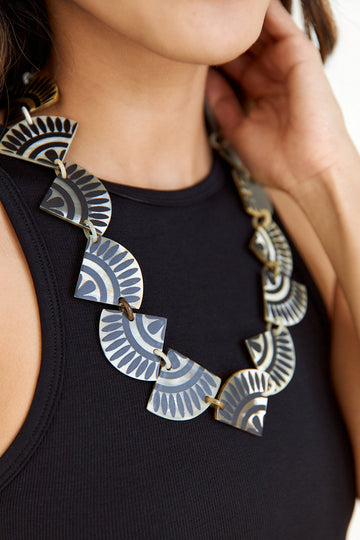 Sunshine Tienda Navy Tile Necklace