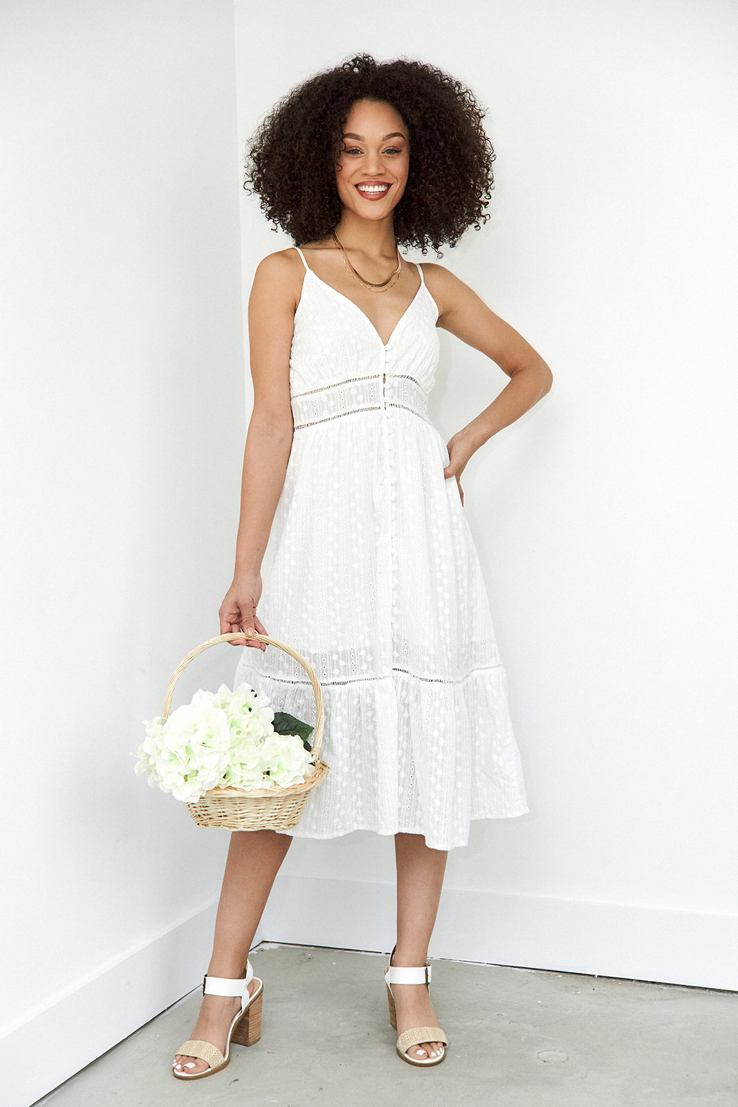 SALE- Cambria Button Down Midi Dress