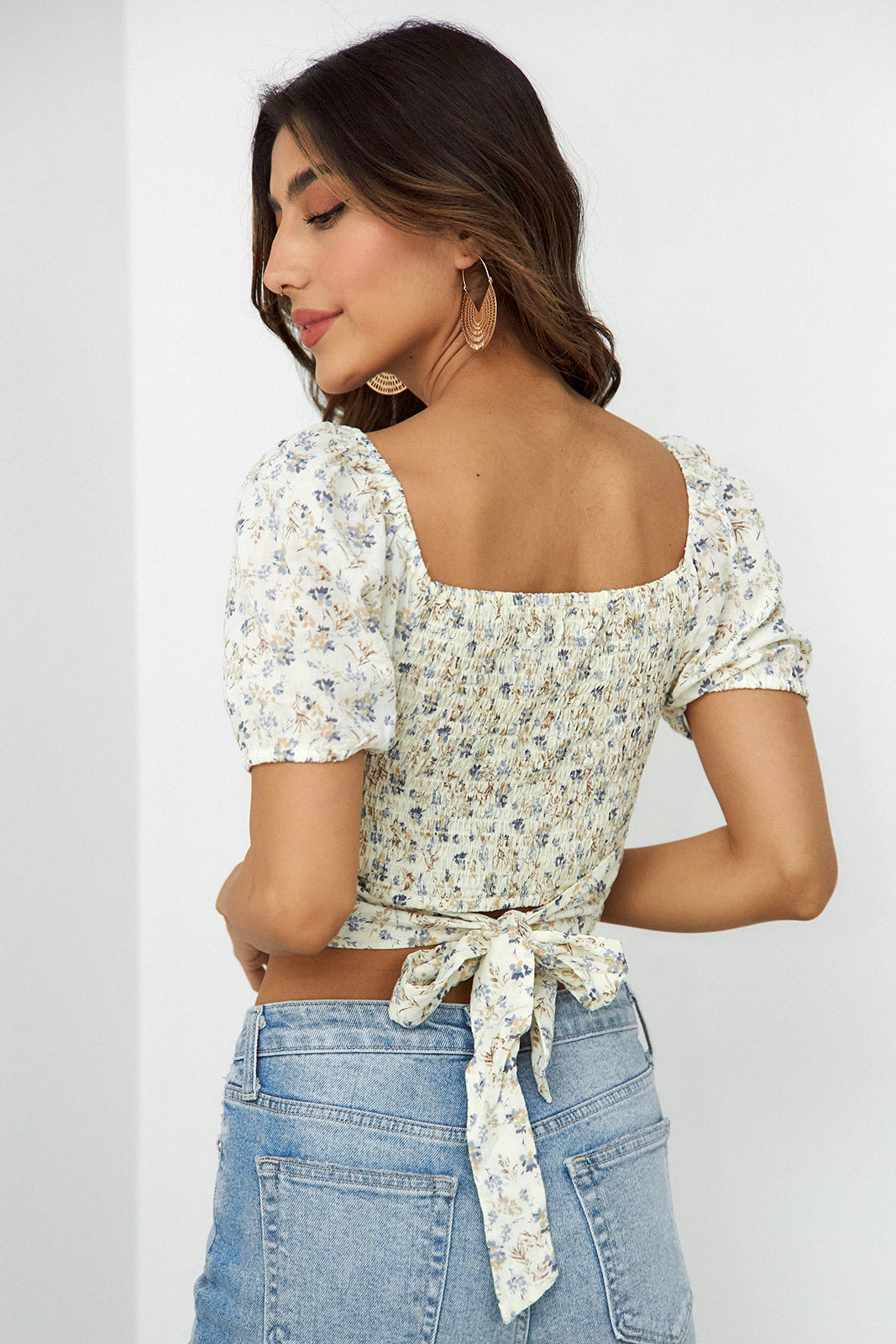 SALE - Amberly Floral Puff Sleeve Top