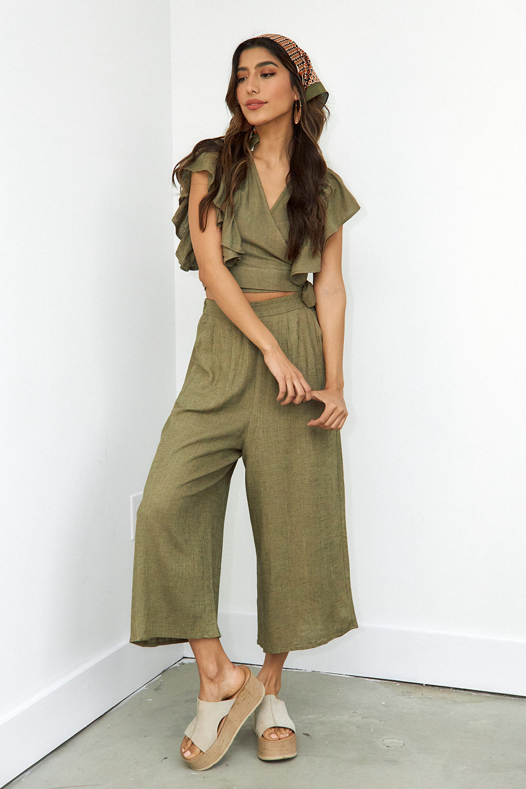 SALE- Medi Wide Leg Cropped Pant