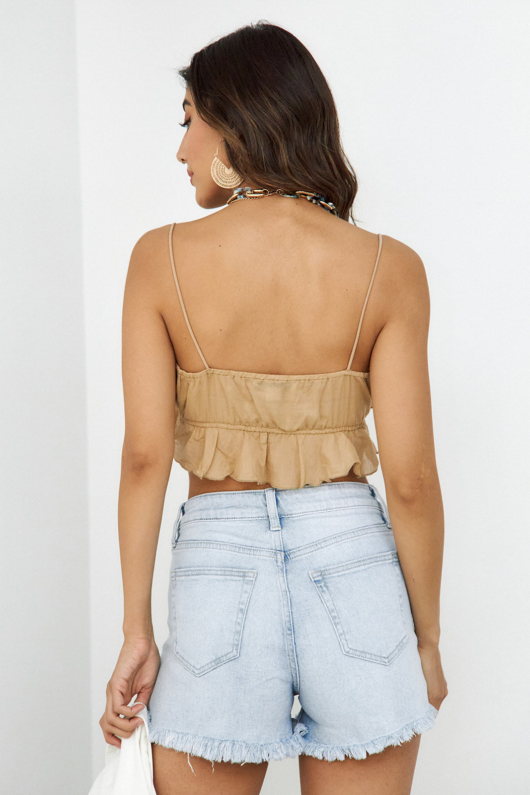 Atlas Ruffle Cami Cropped Top