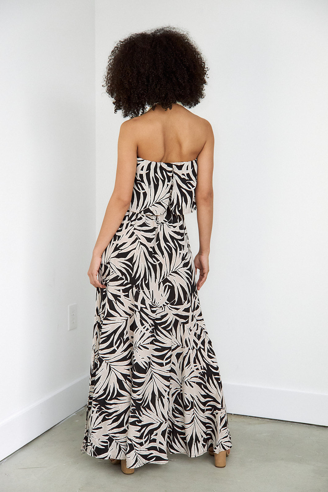 SALE- Santiago Palm Print Maxi Dress