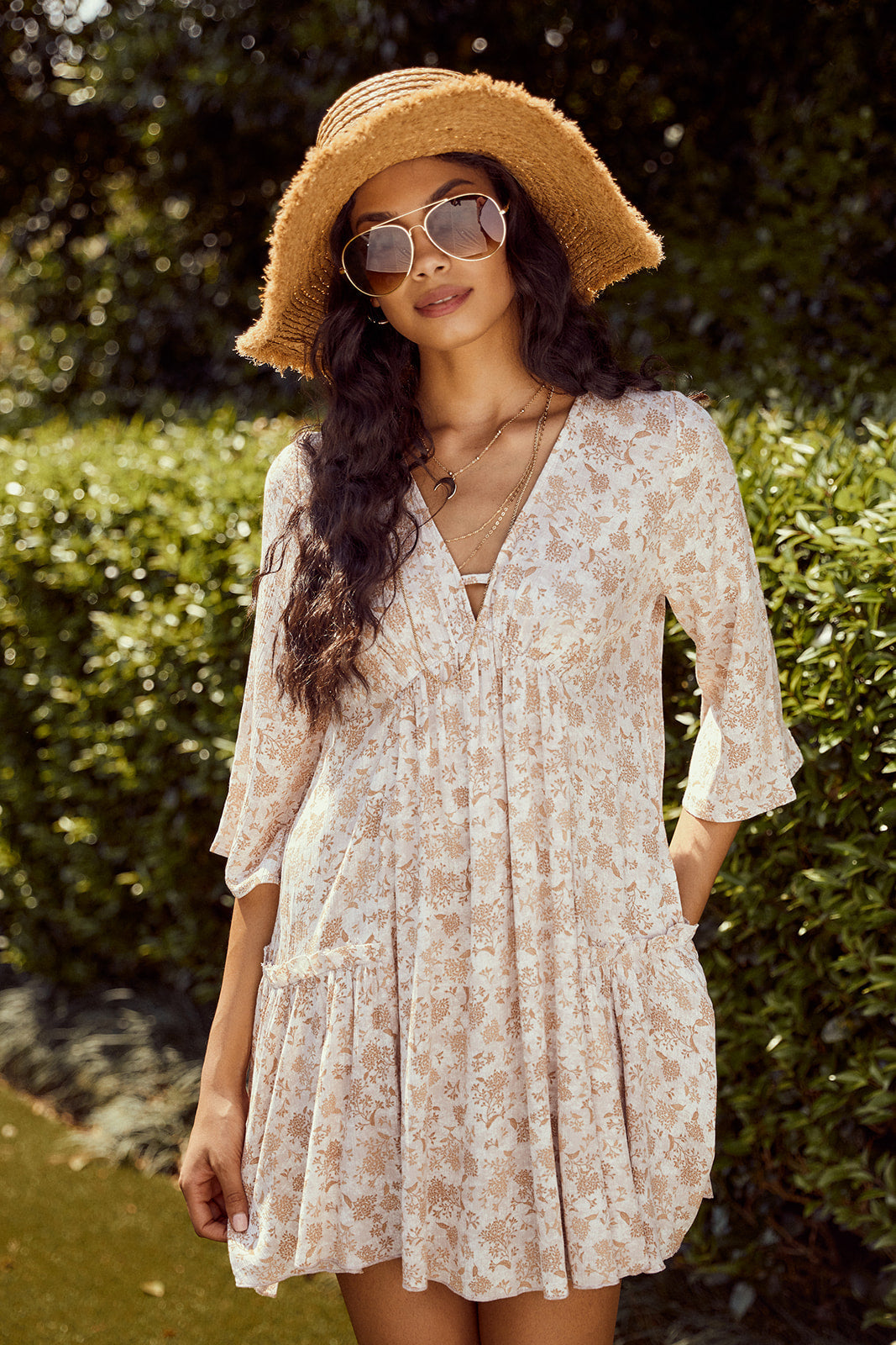 Ellis Floral Tiered Mini Dress