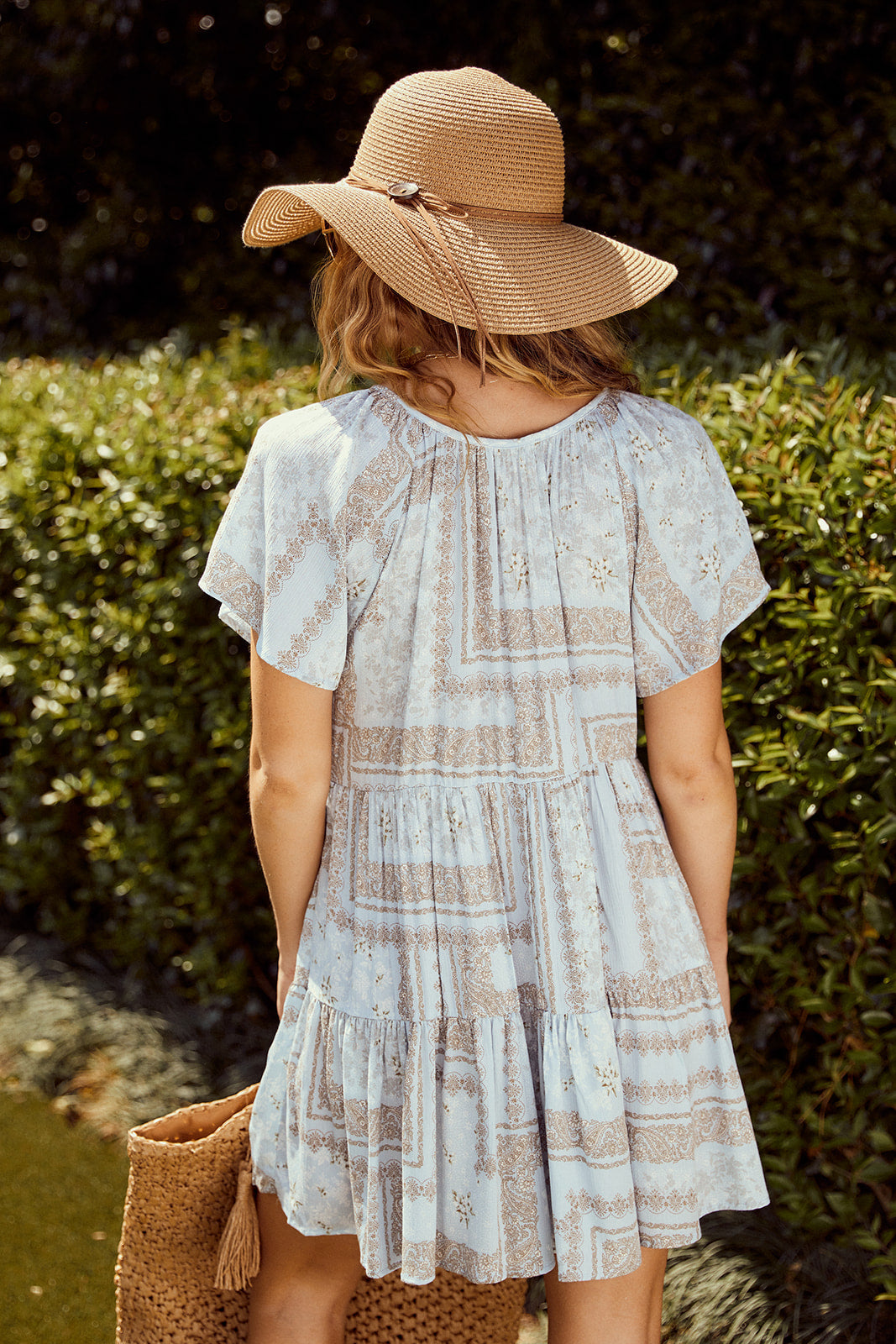Luca Printed Tiered Mini Dress