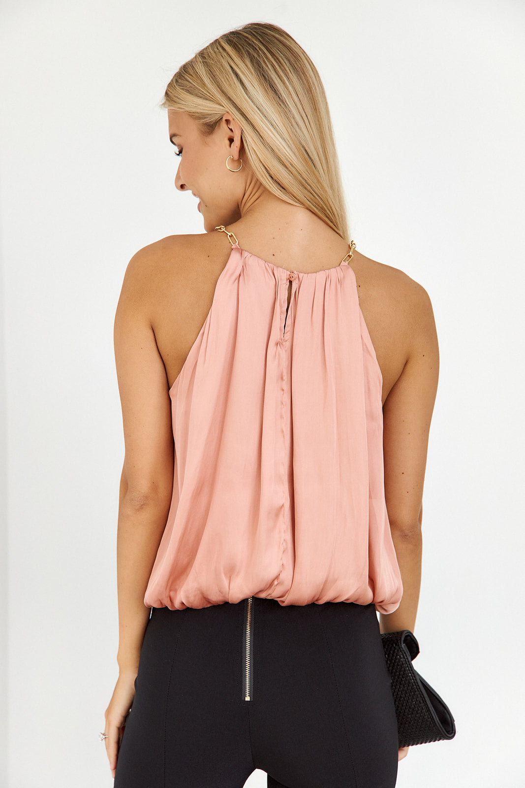 SALE - Avi Chain Detail Bubble Hem Blouse