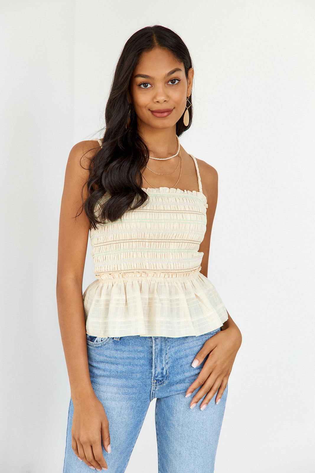 SALE- Minni Smocked Cropped Top