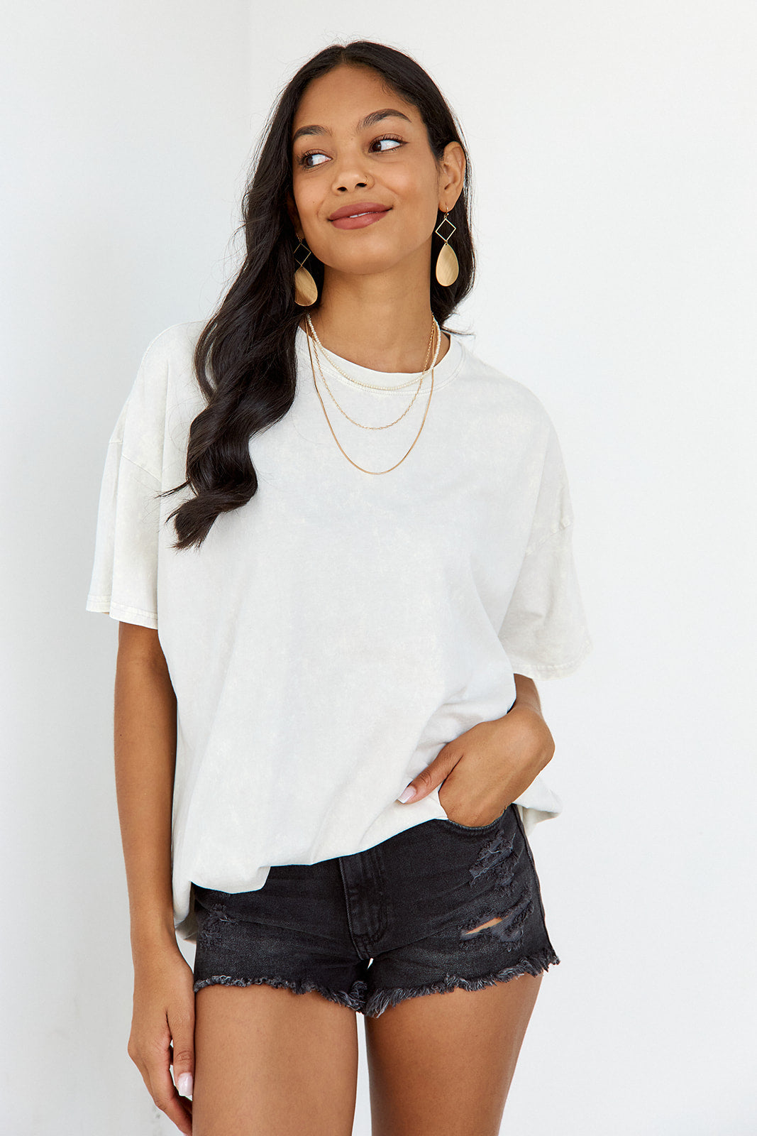 SALE- Bria Acid Washed Oversized Tee