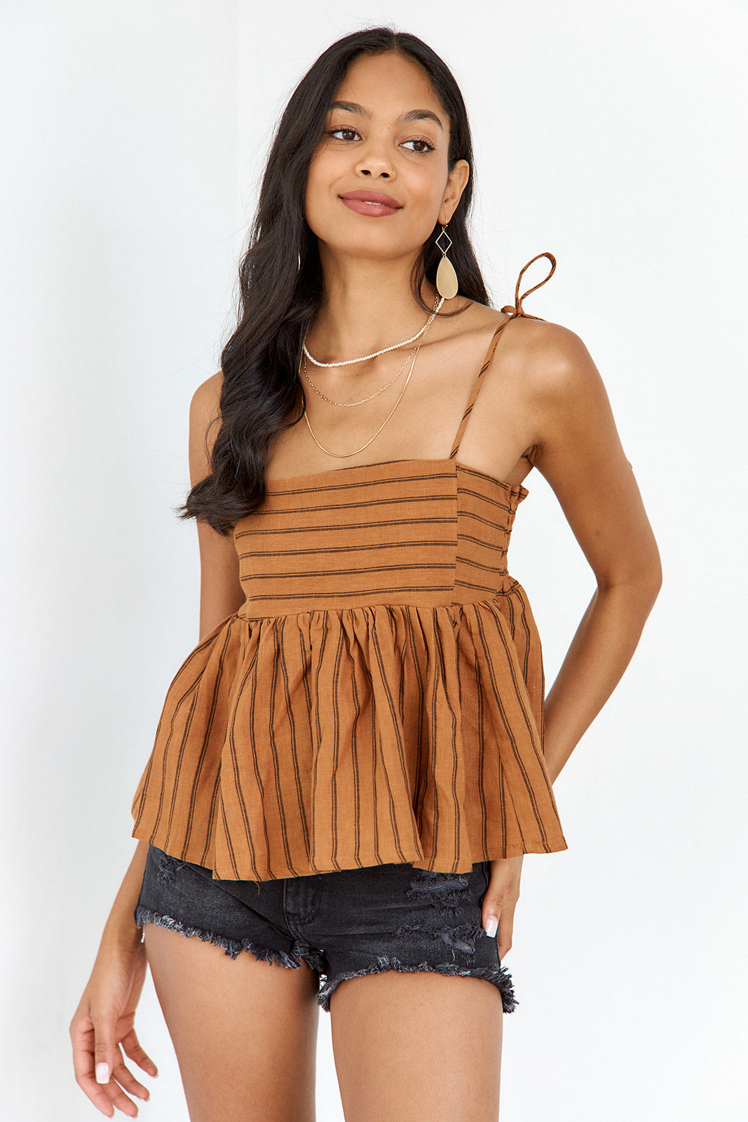 Esme Striped Peplum Tank