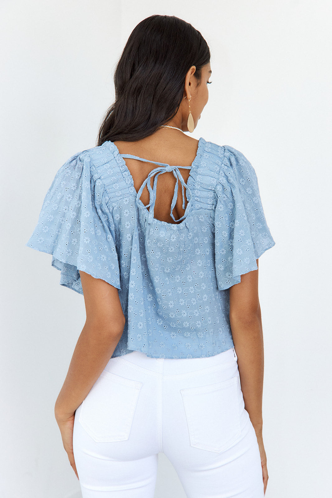 Haven Short Sleeve Eyelet Blouse