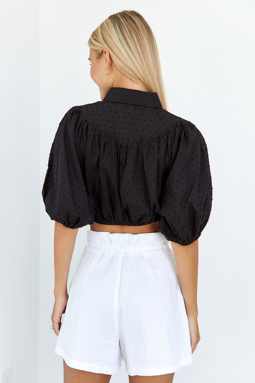 Lina Button Front Cropped Top