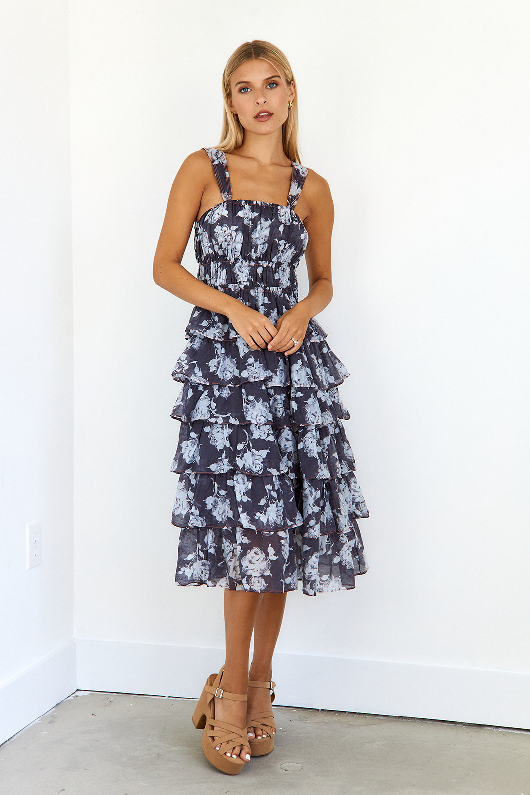 SALE- Silas Floral Midi Dress