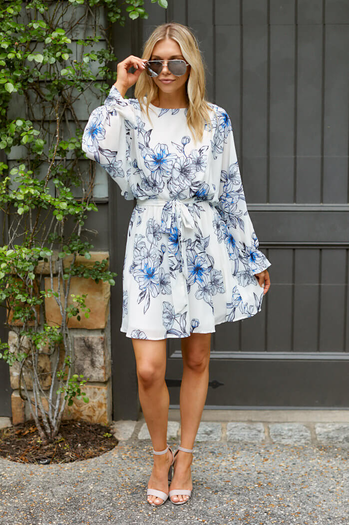 Savannah Floral Long Sleeve Mini Dress