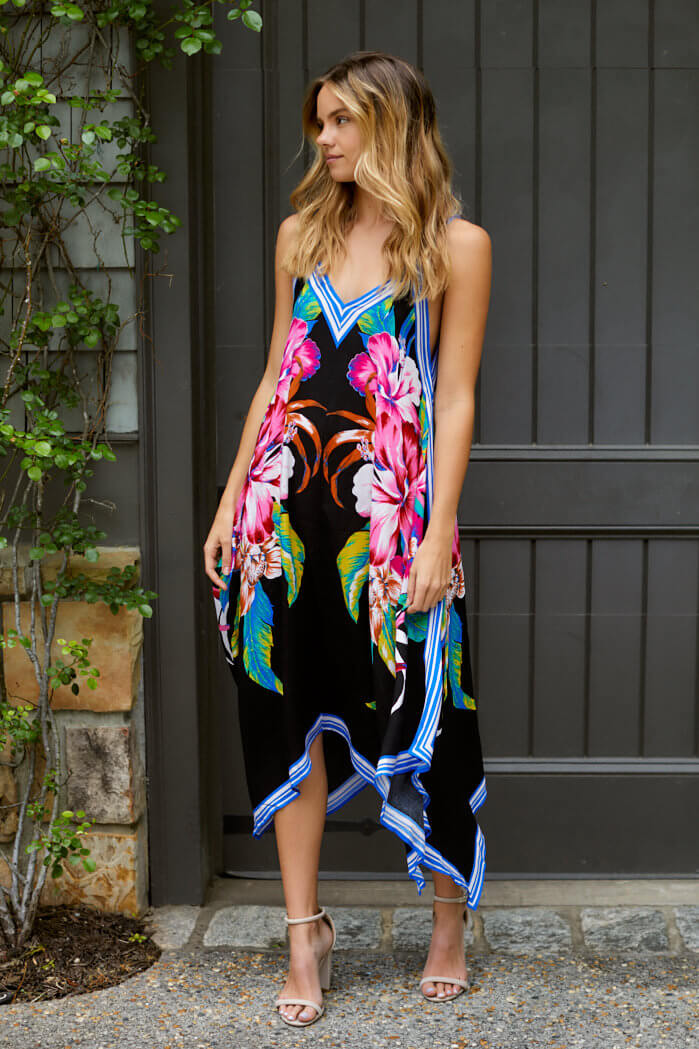 Towne Floral Print Handkerchief Dress