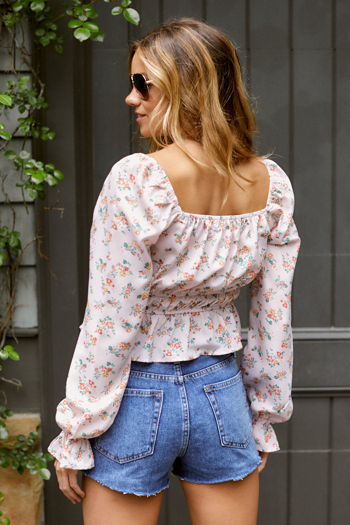 Carter Blush Floral Print Top
