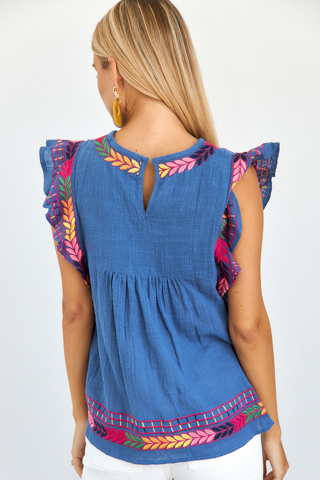 Ziva Embroidered Short Sleeve Blouse