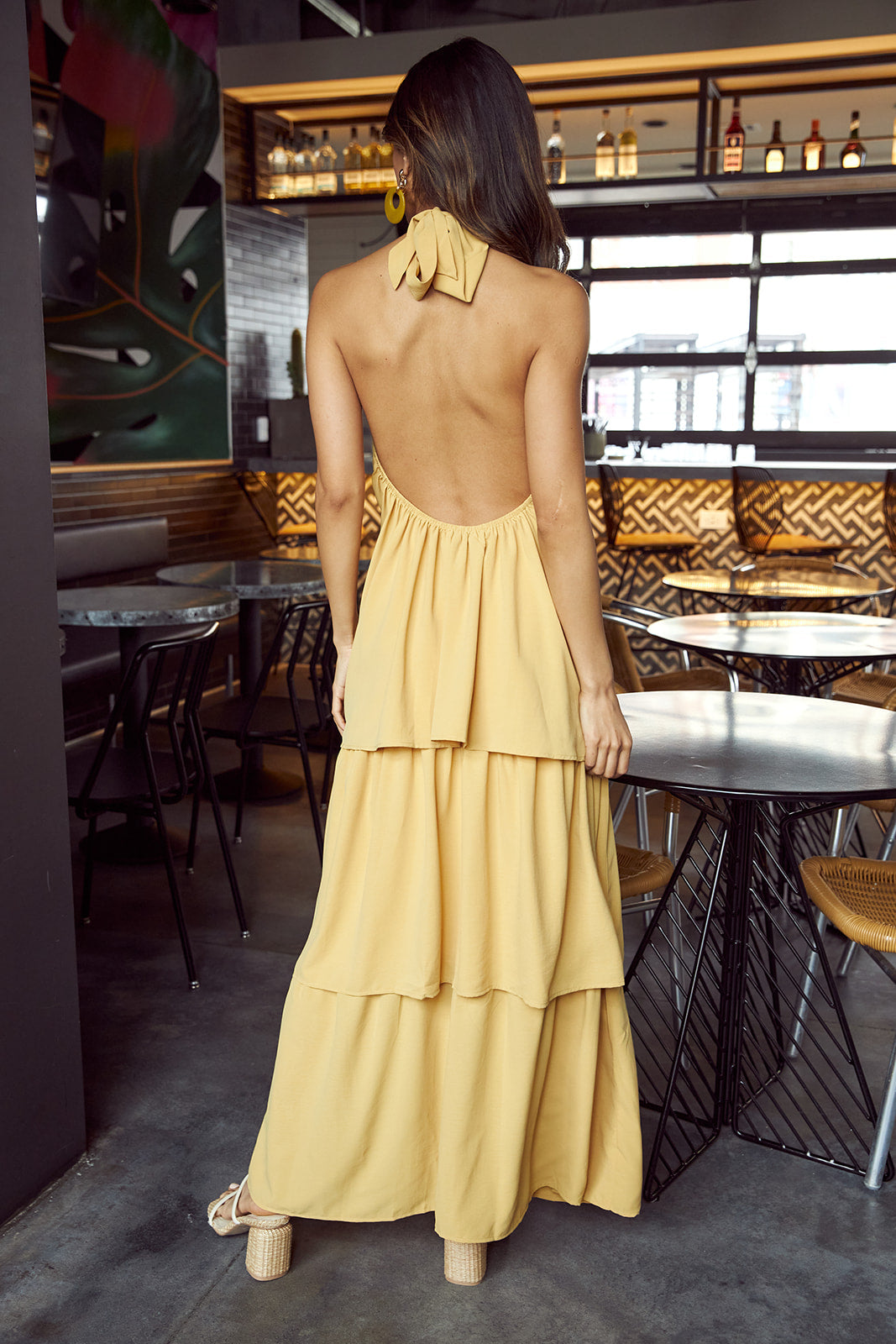 SALE - Arlo Halter Neck Tiered Maxi Dress