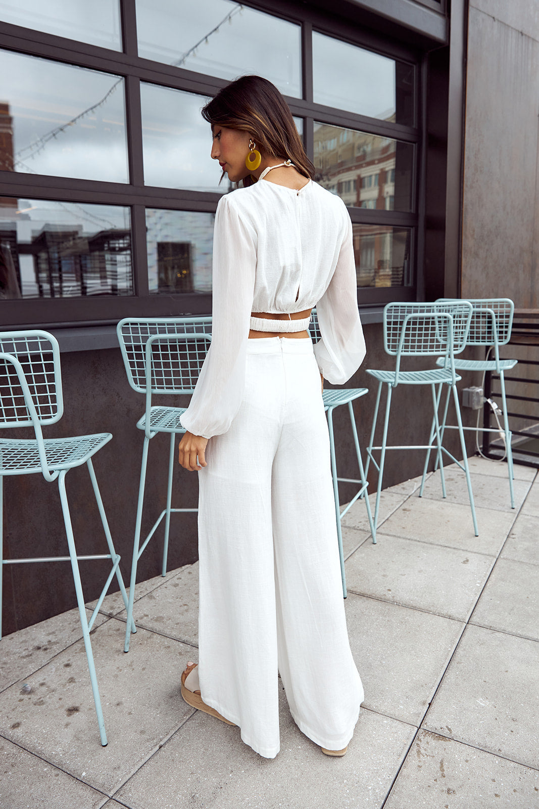 SALE- Carrie Linen Twist Front Wide Pants