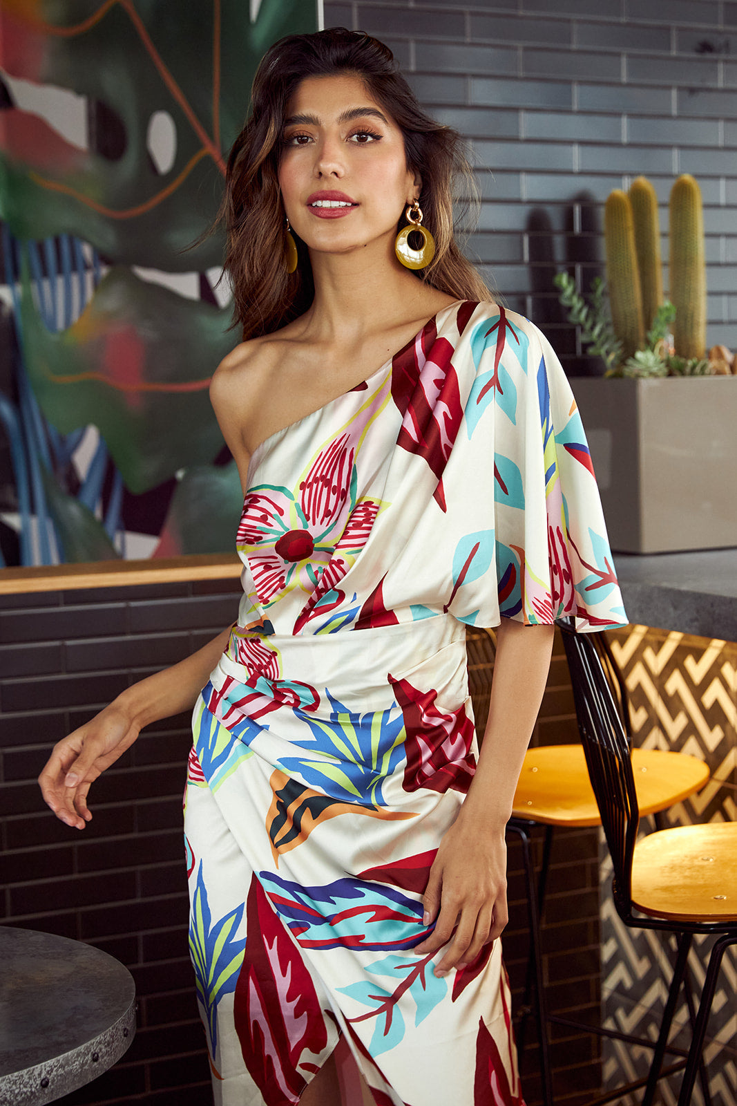 Cruz One Shoulder Draped Dress