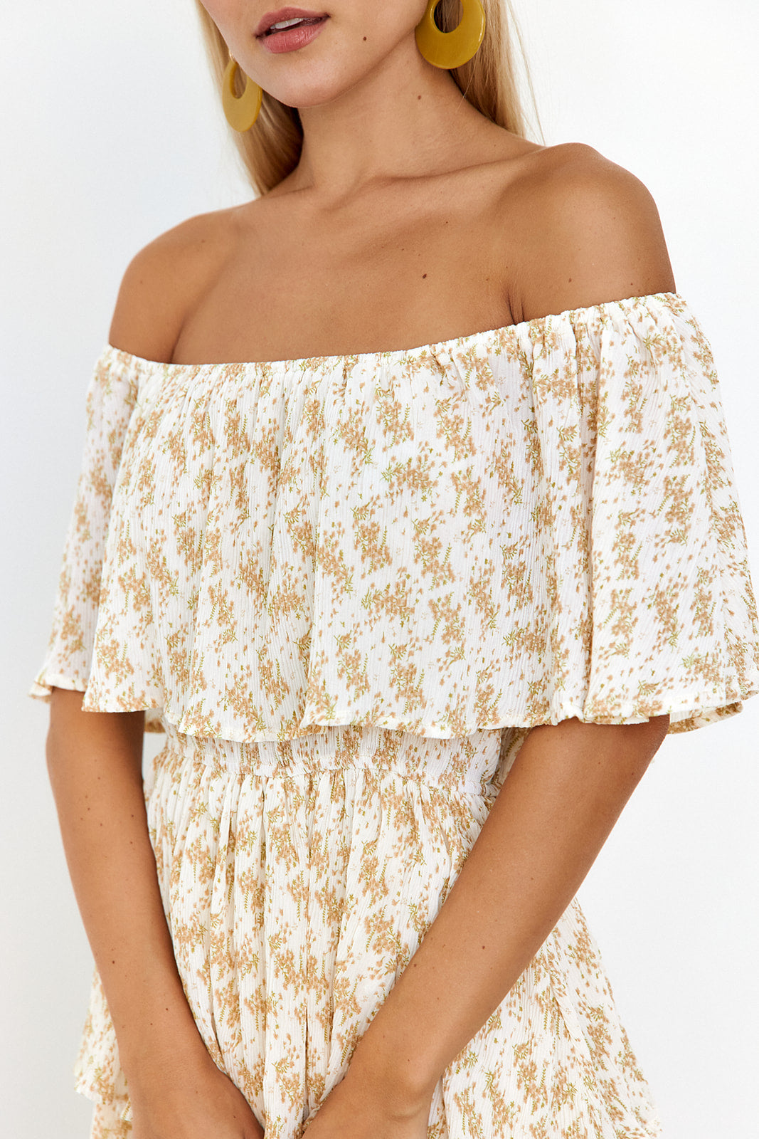 SALE- Maxine Tiered Off The Shoulder Midi Dress
