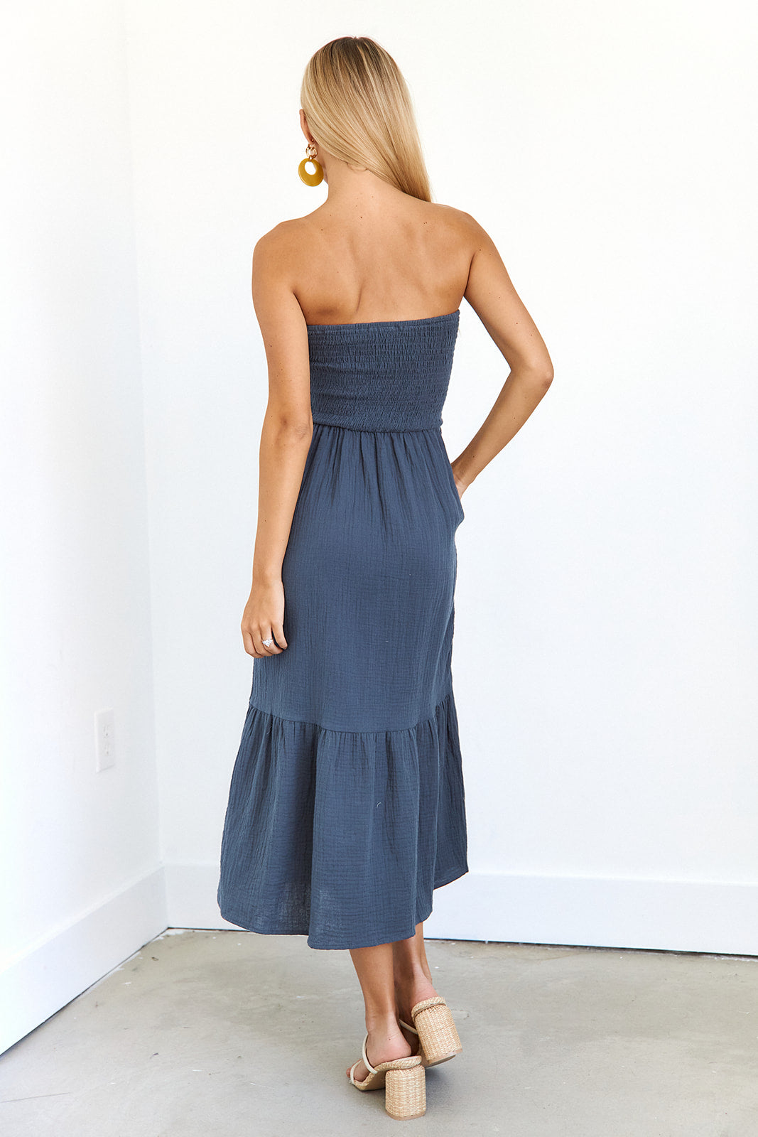 Sara Strapless Midi Dress