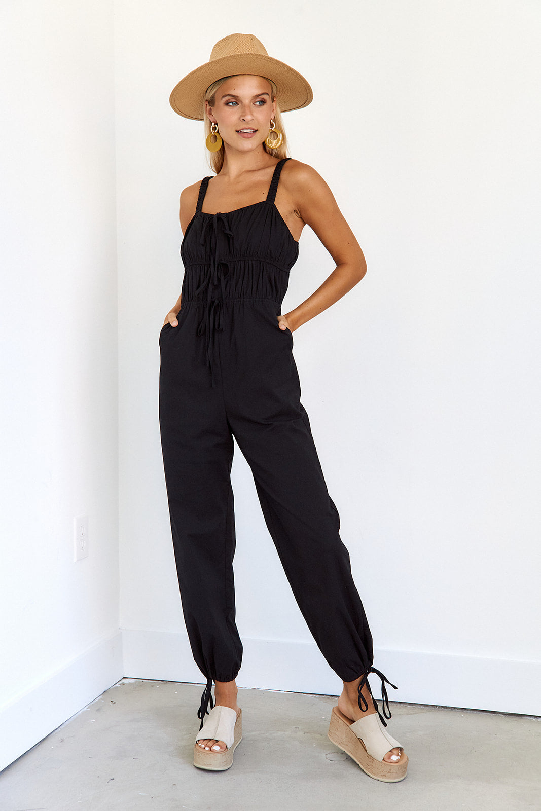 SALE- Fiona Tie Front Jumpsuit