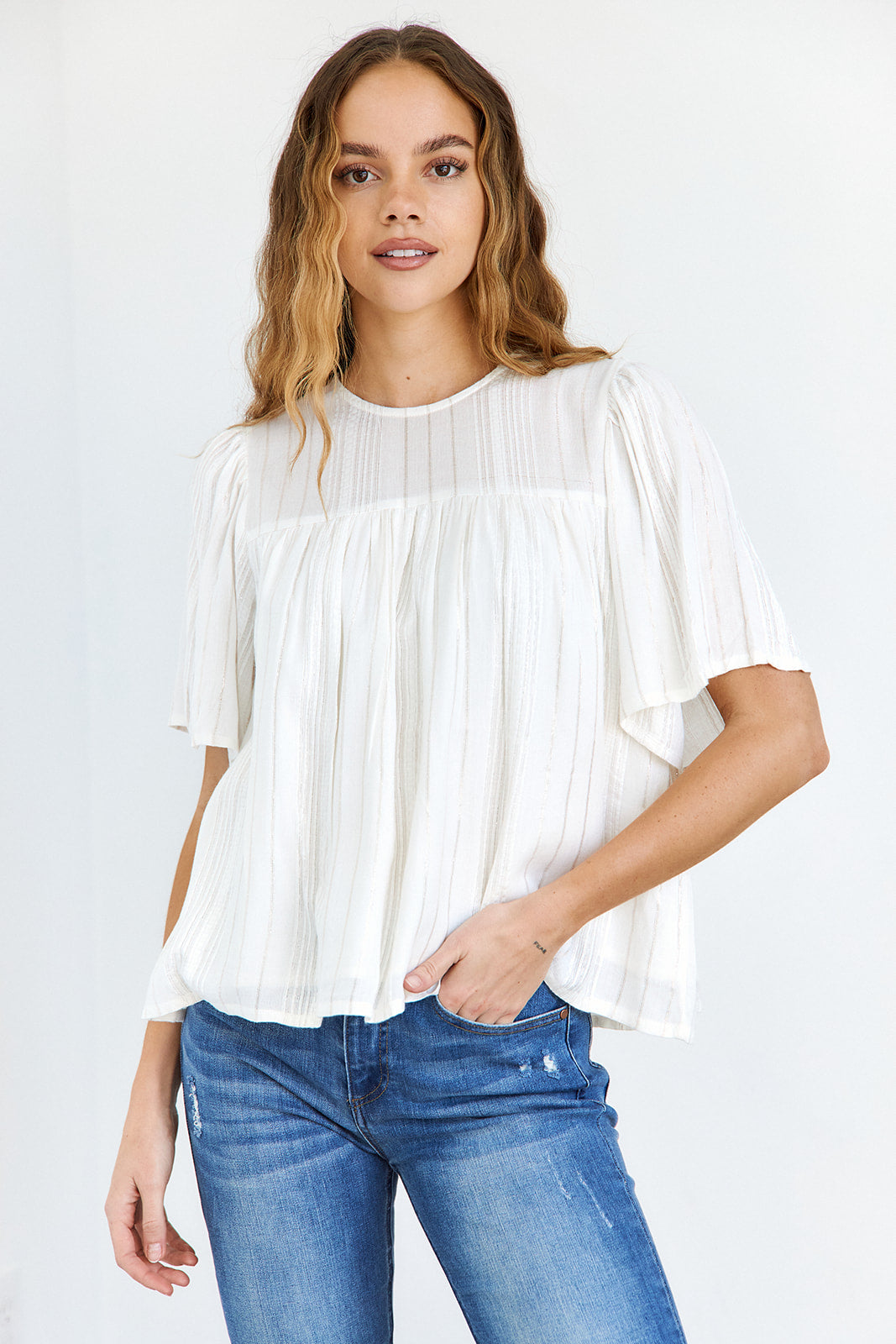 SALE- Codi Flutter Sleeve Blouse