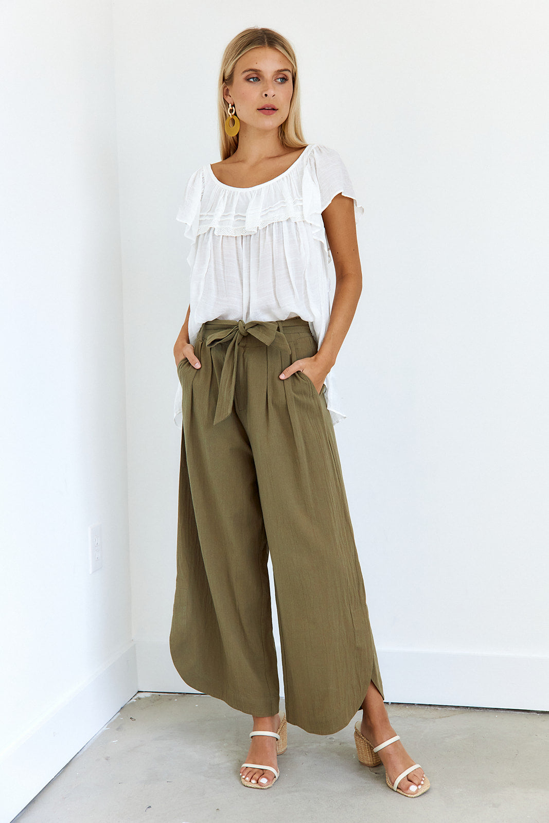 SALE - Iva Tie Belted Wide Leg Pants