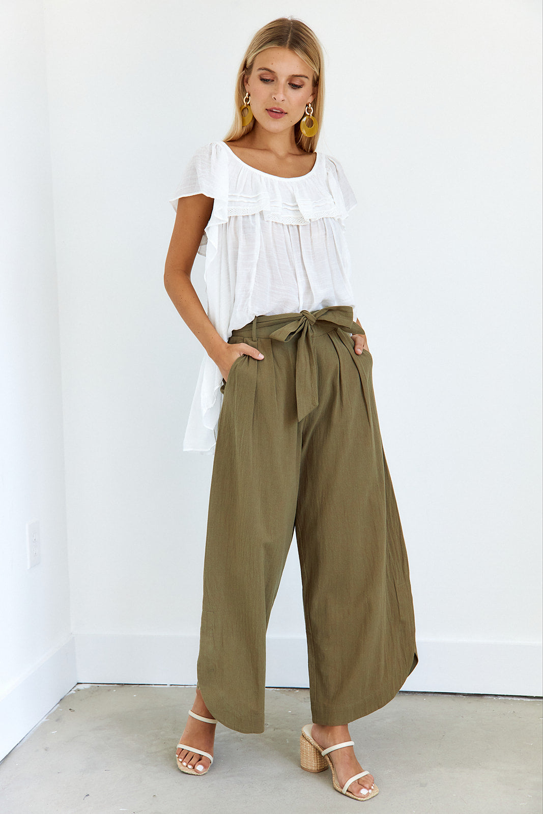 SALE - Iva Tie Belted Wide Leg Pants