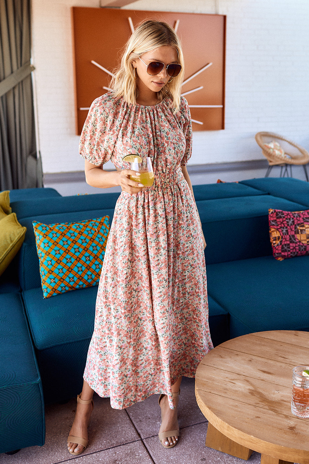 Mercie Cut Out Floral Midi Dress