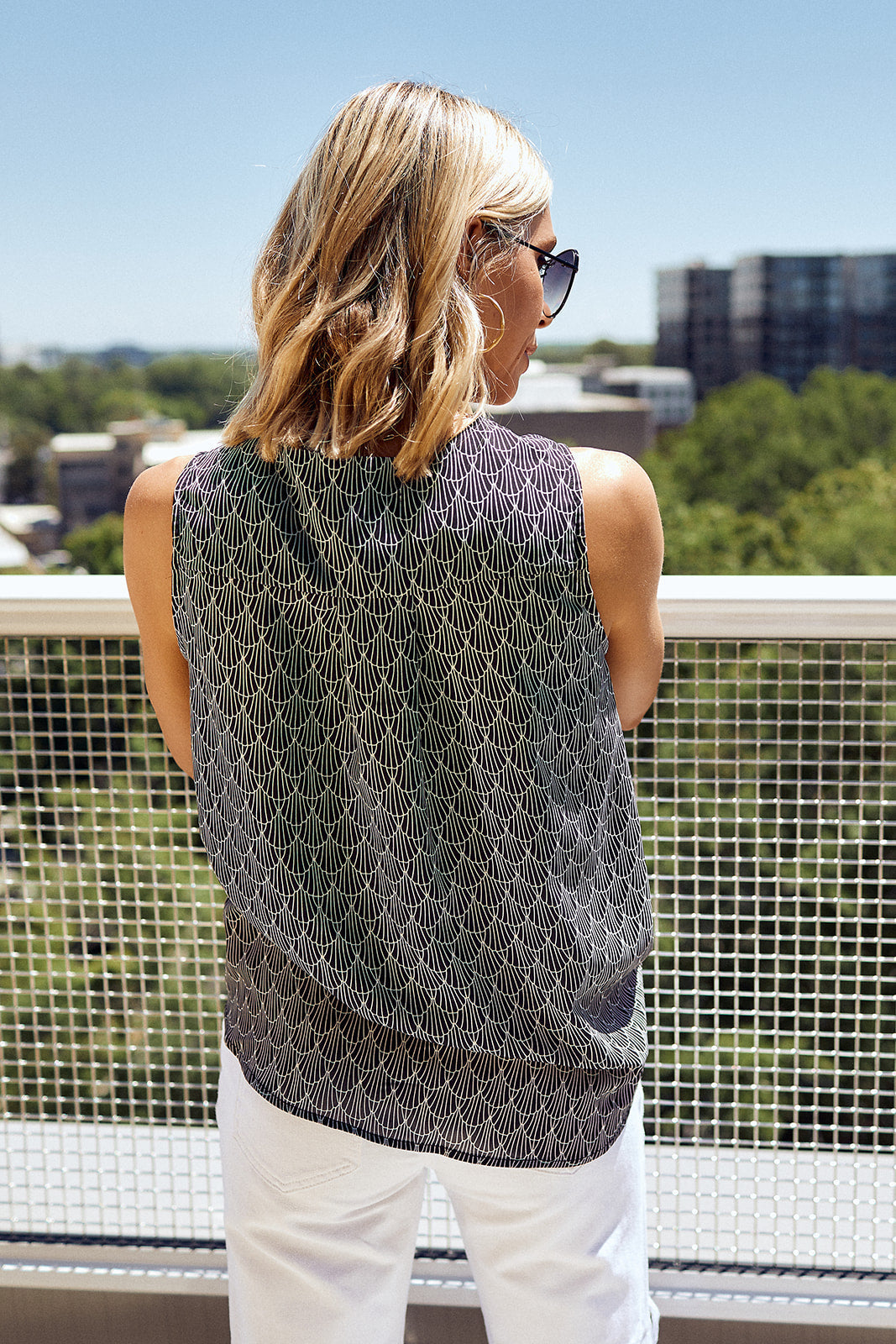 Monica Surplice Sleeveless Blouse