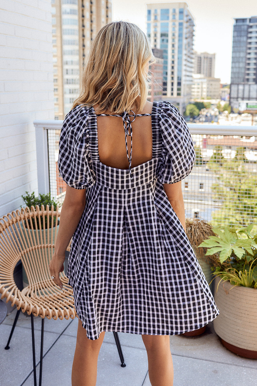 Lili Gingham Babydoll Dress