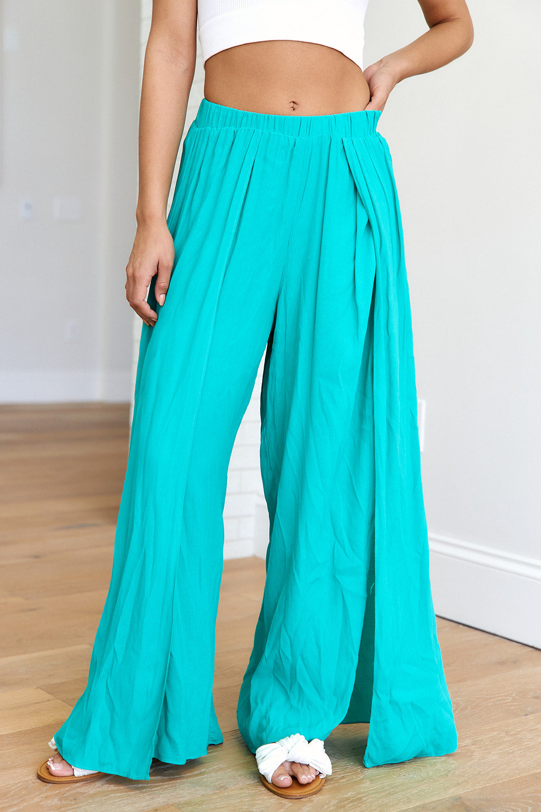 Jayce Wide Leg Front Slit Pants