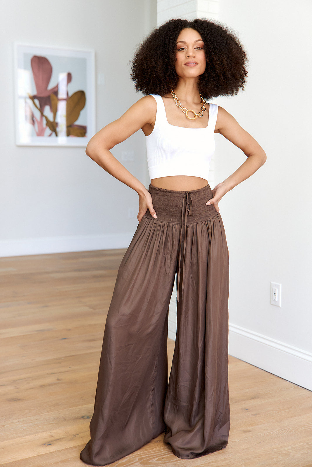 SALE- Finn Smocked Wide Leg Pant
