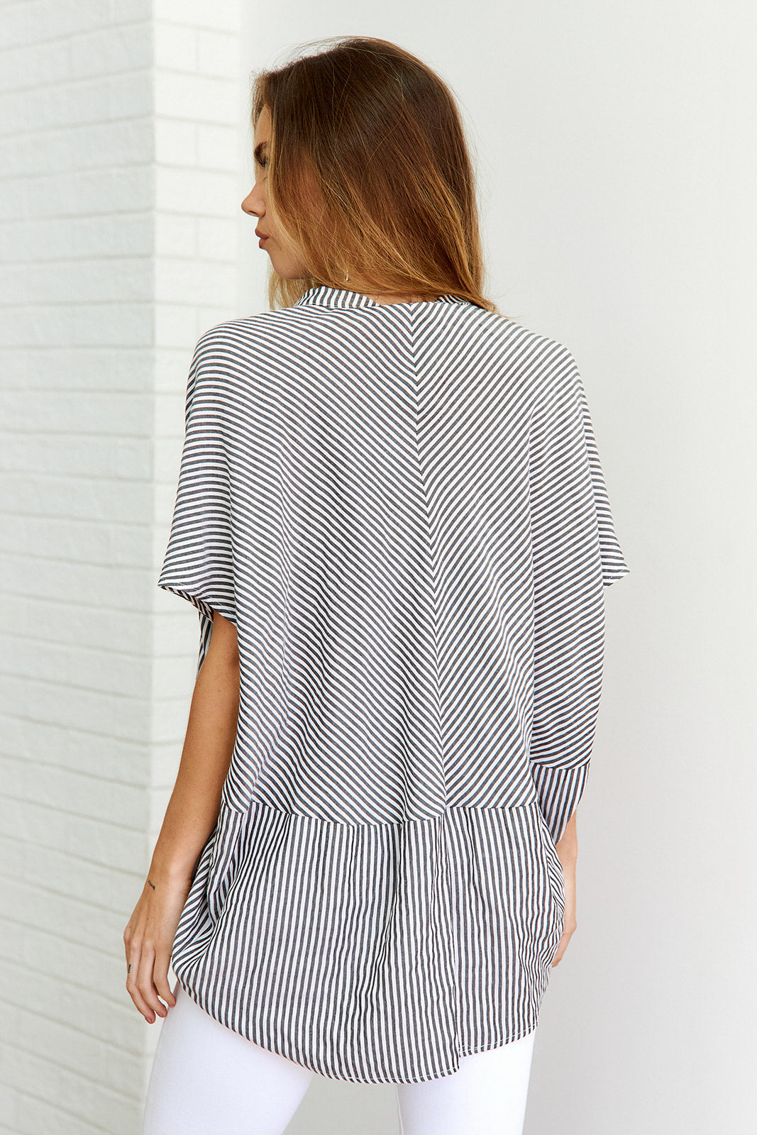 Lina Striped Oversized Blouse