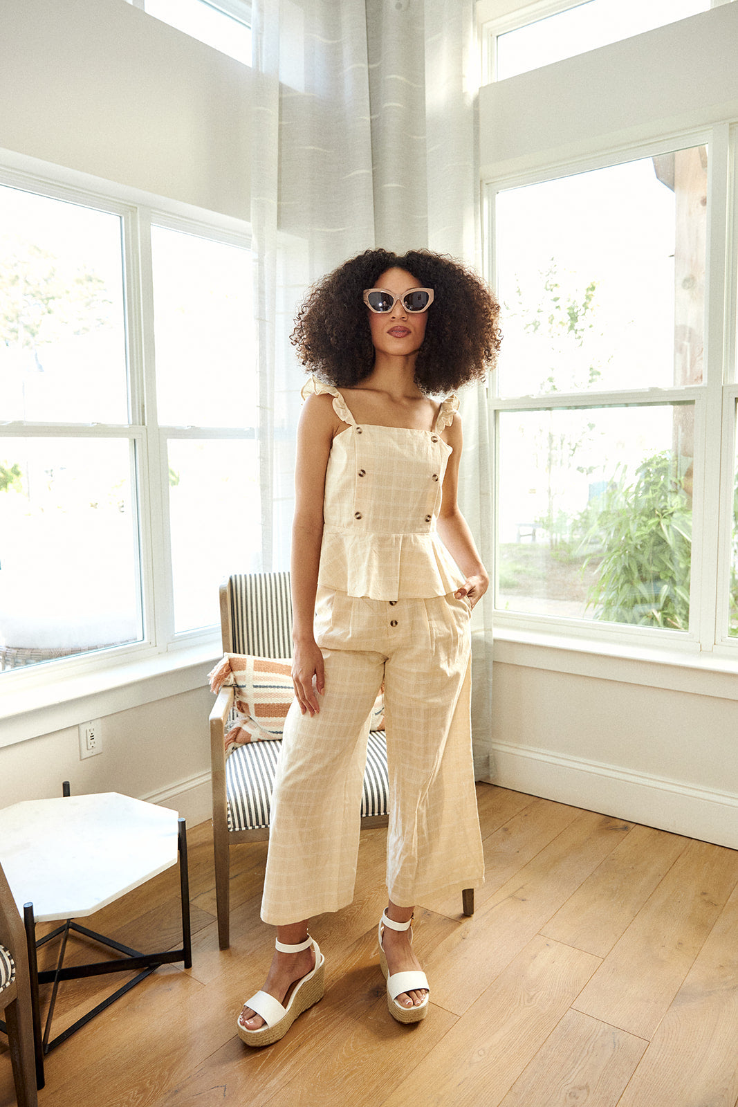 SALE- Cecil Plaid Wide Leg Pant