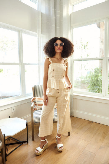 SALE- Cecil Plaid Wide Leg Pant