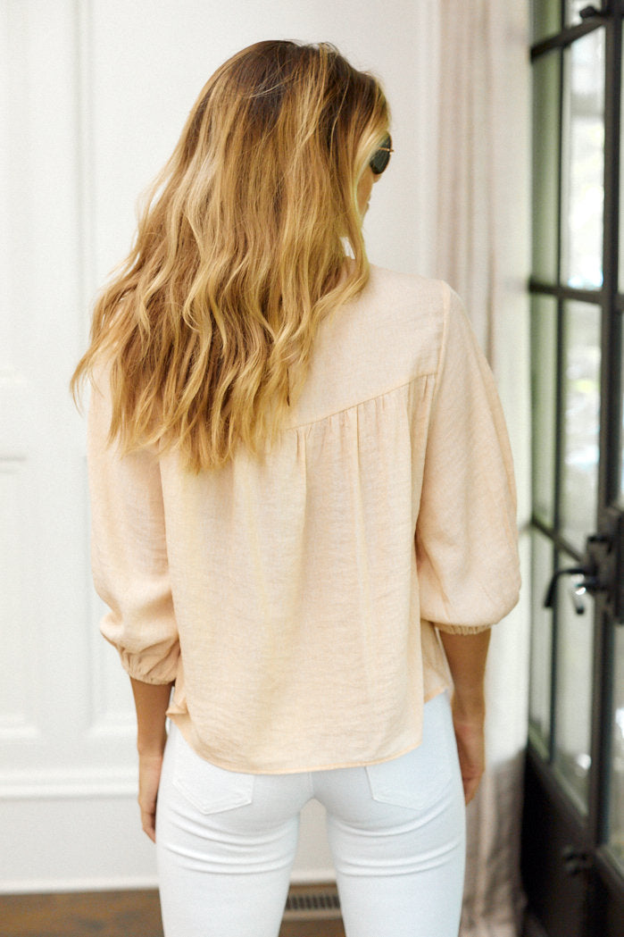 Remi Lace Detail Puff Sleeve Blouse