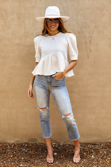 West Side High Rise Distressed Crop Jeans