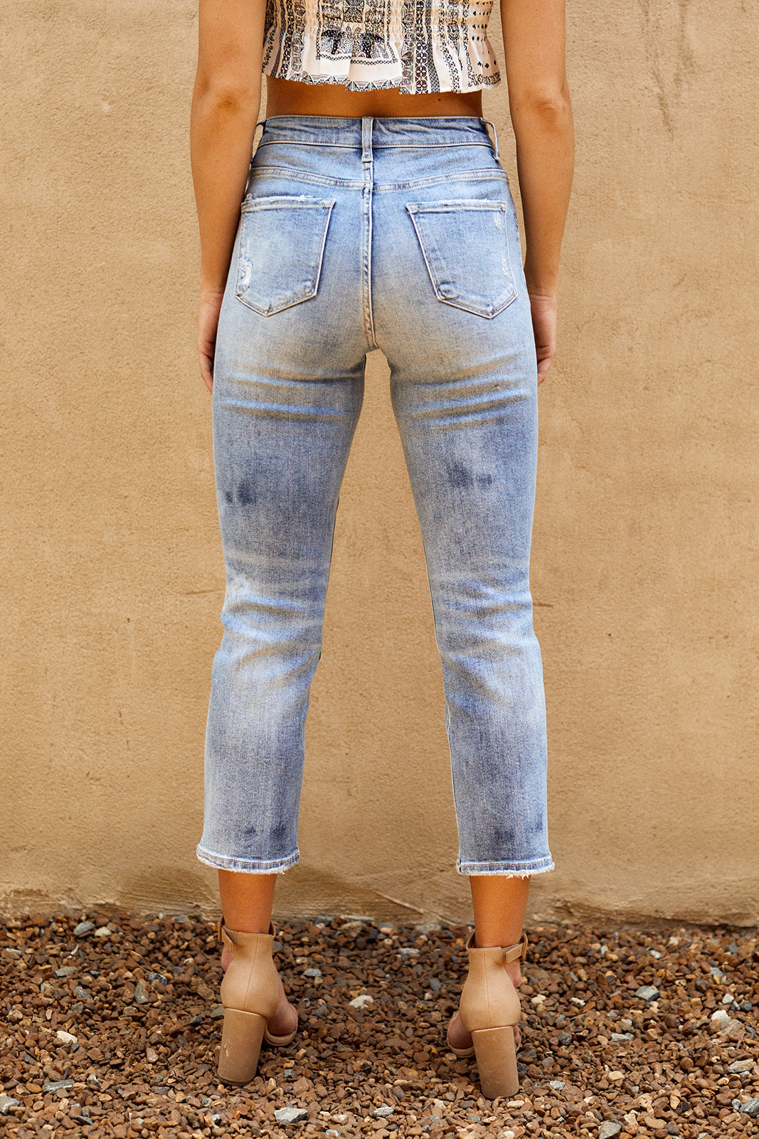 West Side High Rise Distressed Crop Jeans