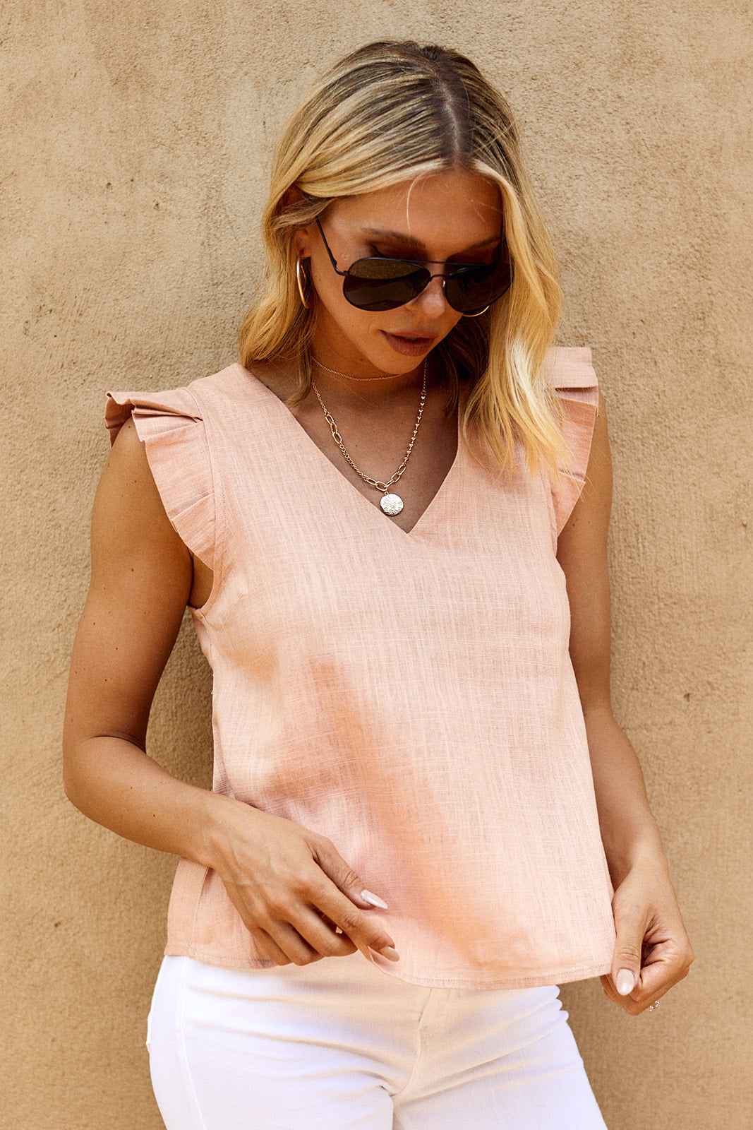 Jezzie Ruffled Short Sleeve Top