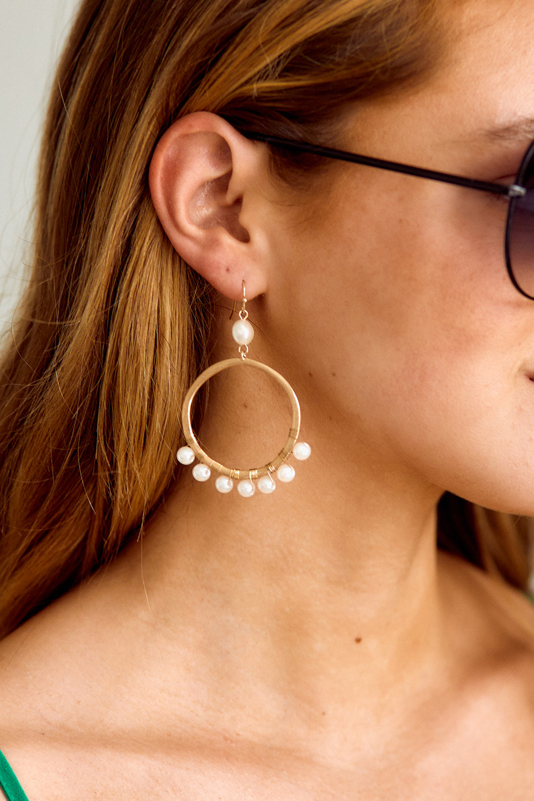 Leighton Pearl Detail Circle Earrings