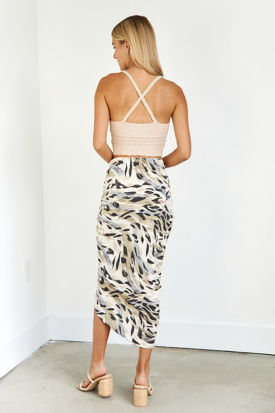 SALE- Maysen Printed Midi Skirt