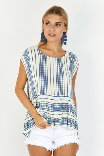 SALE- Rohan Striped Short Sleeve Top
