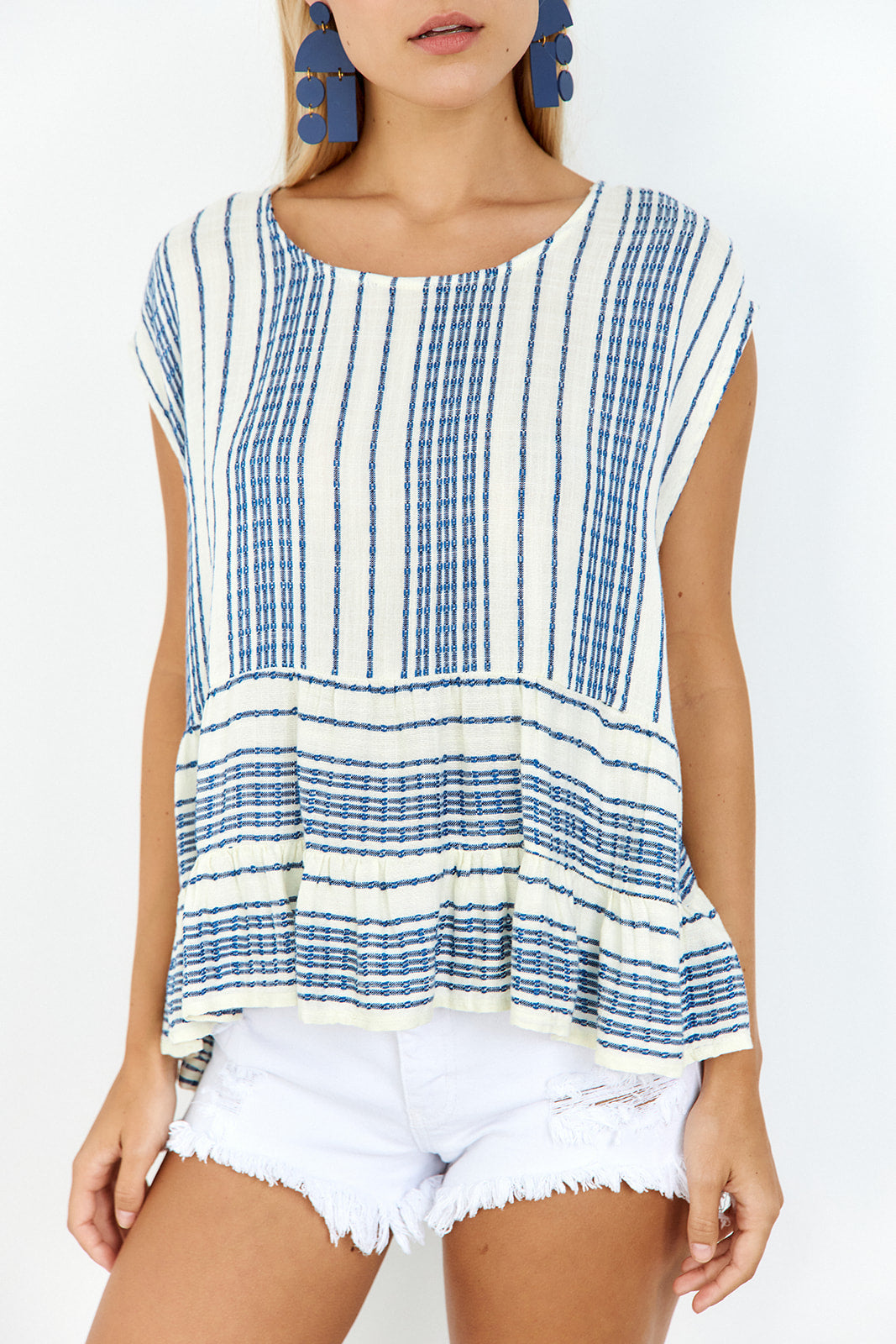 SALE- Rohan Striped Short Sleeve Top
