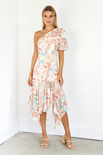 SALE- Stanton Floral One Shoulder Midi Dress