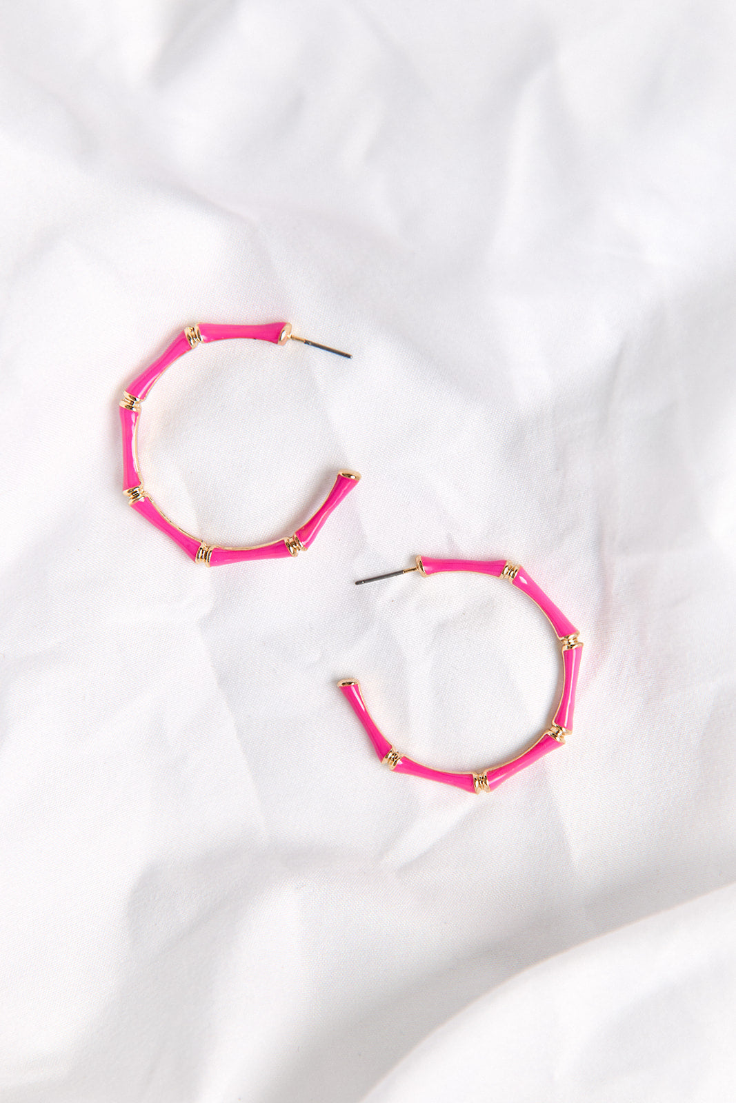 Ryann Bamboo Shape Hoop Earrings