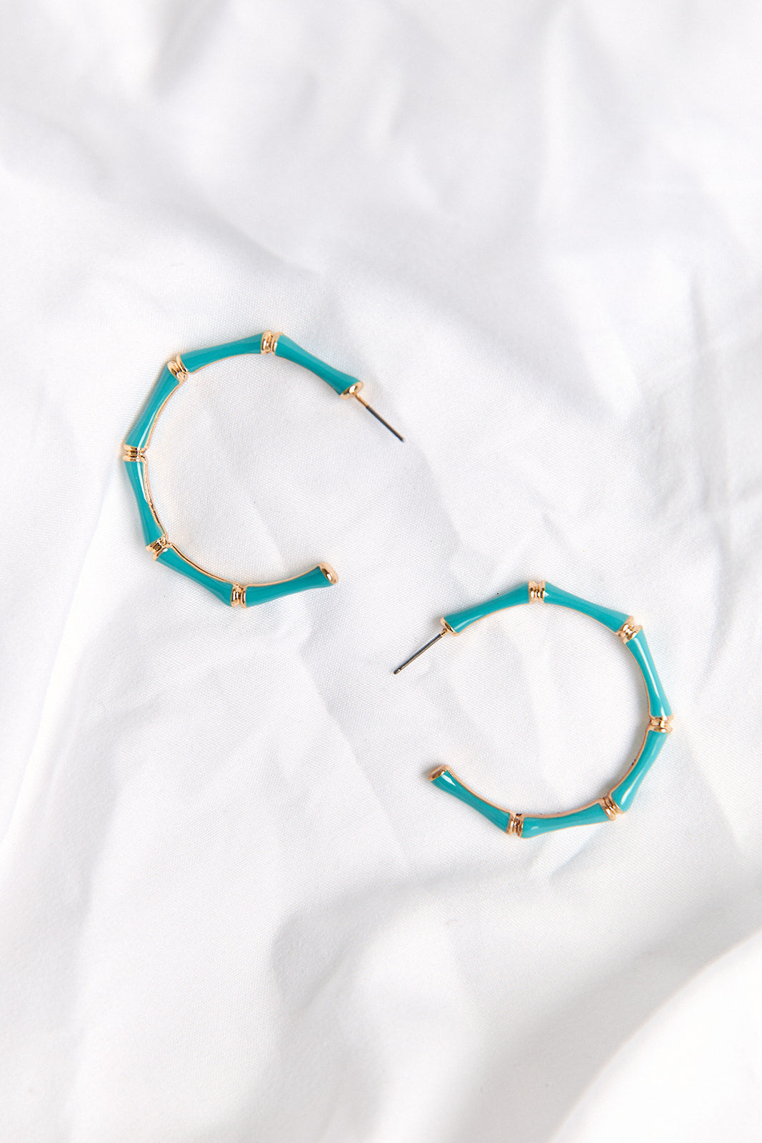 Ryann Bamboo Shape Hoop Earrings