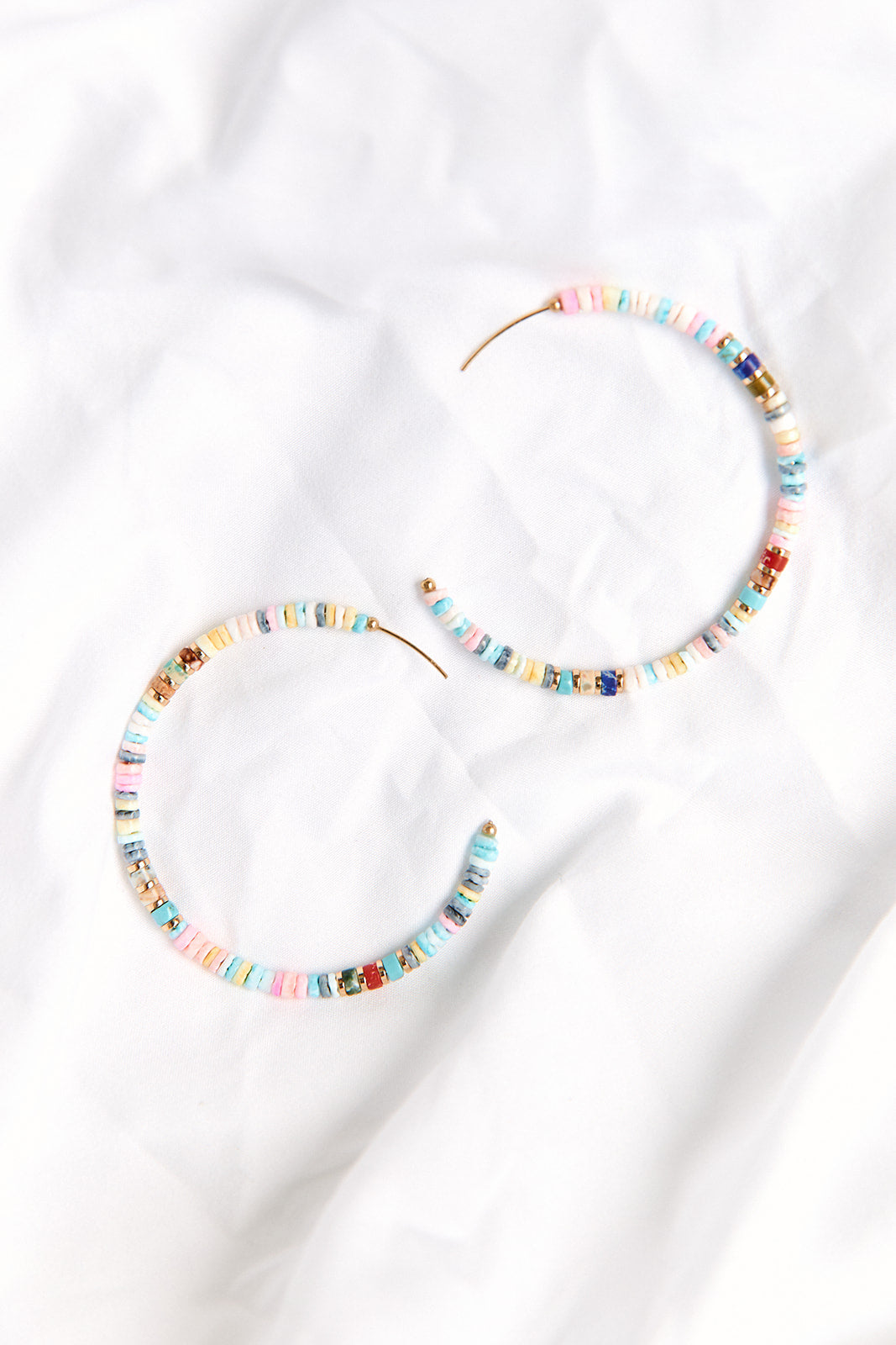 Rylee Beaded Shell Hoop Earrings