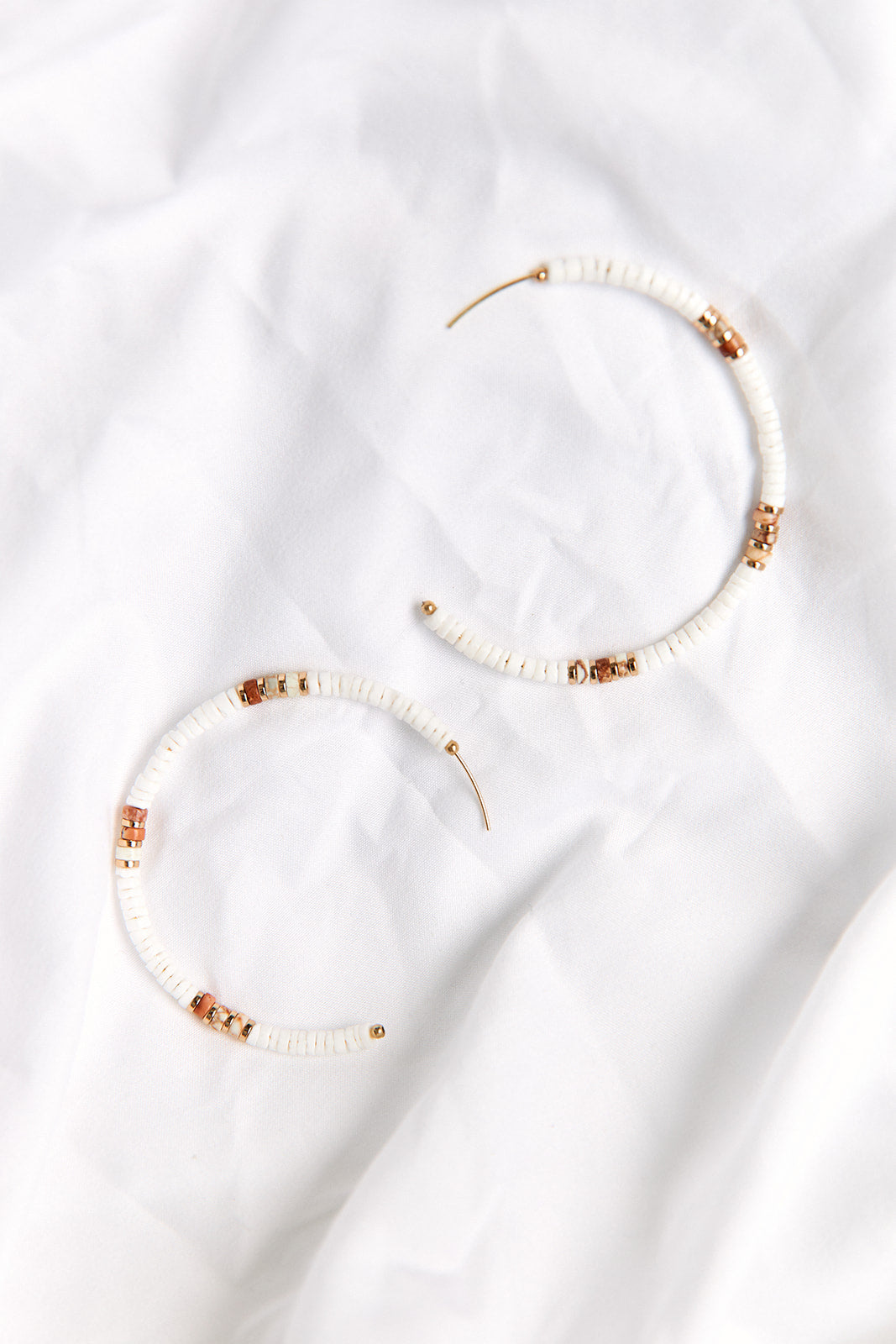 Rylee Beaded Shell Hoop Earrings